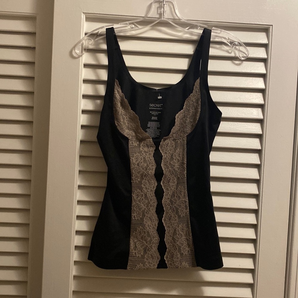 NWOT Victoria’s Secret Better On Top Black Lace Shape Wear Tank Top Lift S P